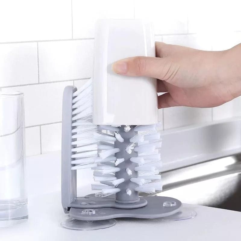 Wall Suction Cup Glass Cleaning Brush, Rotating Plastic Bottles Cleaner, Coffee Milk Tea Cups Brush, Glass Cup Washer with Suction Base Bristle, Kitchen Sink Home Tools Wall Suction Cup Glass Cleaning Brush, Rotating Plastic Bottles Cleaner, Coffee Milk Tea Cups Brush, Glass Cup Washer with Suction Base Bristle, Kitchen Sink Home Tools